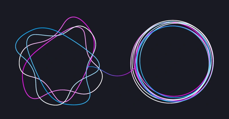 Hand-drawn doodle concept from messy to neat circles
