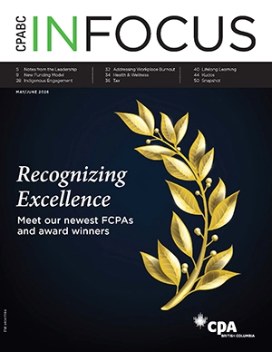 Cover image of the May-June 2026 issue of CPABC in Focus