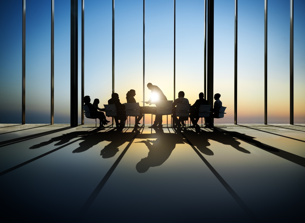 Board room around a table